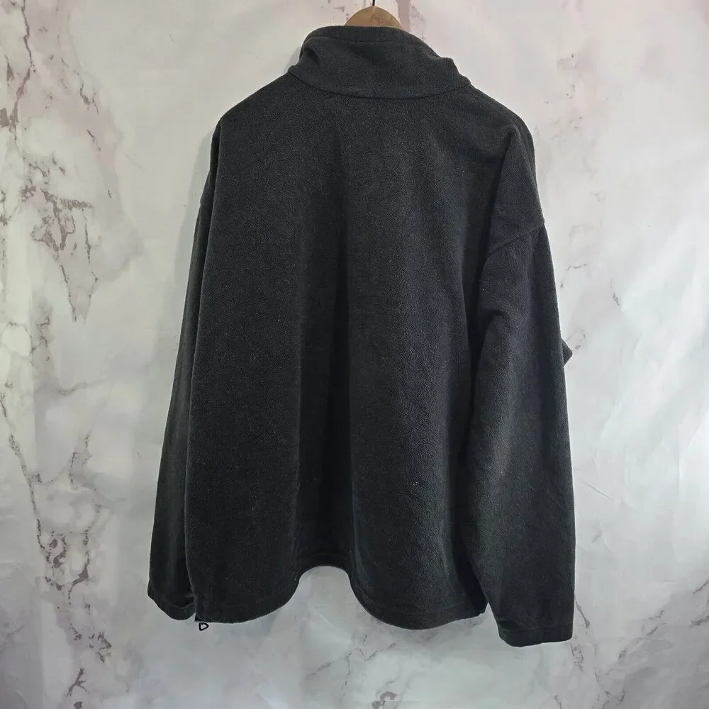 Columbia Jacket Mens XXL Black Full Zip Fleece Mid Layer Synch Steens Mountain